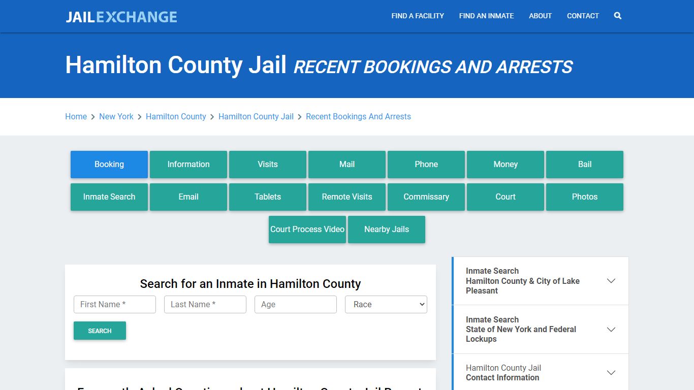 Hamilton County Jail Recent Bookings And Arrests - Jail Exchange